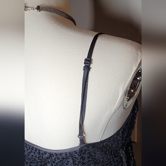 Betsey Johnson Black Sequin Baby Doll Evening Dress, Size 6 - Picture 5 of 6